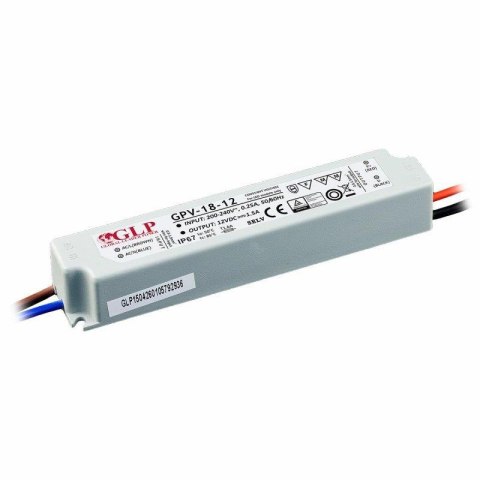 Zasilacz GLP 12VDC 18W GPV 18-12 IP67 Zasilacz GLP 12VDC 18W GPV 18-12 IP67