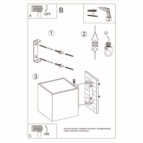 Kinkiet ścienny QUAD szary 1xG9_instrukcja Kinkiet ścienny QUAD szary 1xG9_instrukcja