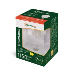 LED GLOB G125 E-27 230V 8.5W COG BIAŁA CIEPŁA CLEAR ŚCIEMNIALNA SPECTRUM