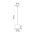 Lampa wisząca ORBIS 1 czarna 1xGU10_wymiary
