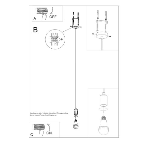 Lampa wisząca EDISON 1xE27 czarna_instrukcja Lampa wisząca EDISON 1xE27 czarna_instrukcja