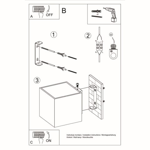 Kinkiet ścienny QUAD drewno 1xG9_instrukcja Kinkiet ścienny QUAD drewno 1xG9_instrukcja