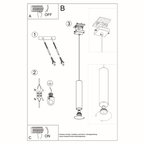 Lampa wisząca LAGOS 1xGU10 czarny_instrukcja Lampa wisząca LAGOS 1xGU10 czarny_instrukcja