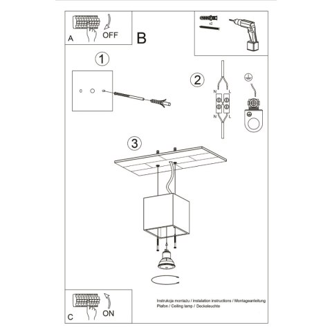 Oprawa sufitowa natynkowa QUAD antracyt 1xGU10_instrukcja Oprawa sufitowa natynkowa QUAD antracyt 1xGU10_instrukcja
