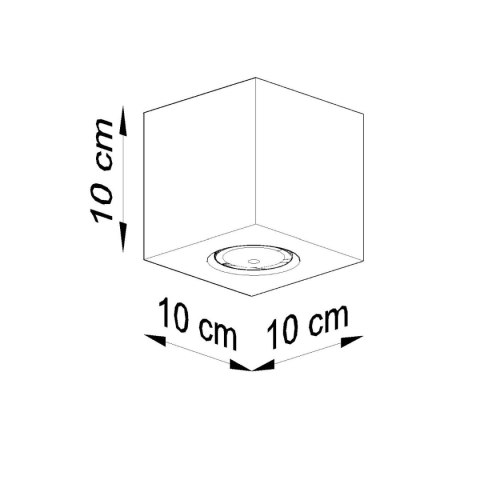 Oprawa sufitowa QUAD Beton 1xGU10_wymiary Oprawa sufitowa QUAD Beton 1xGU10_wymiary