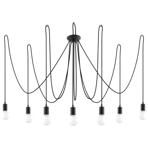 Lampa wisząca EDISON 7xE27 czarna Lampa wisząca EDISON 7xE27 czarna