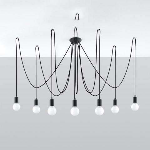 Lampa wisząca EDISON 7xE27 czarna_1 Lampa wisząca EDISON 7xE27 czarna_1