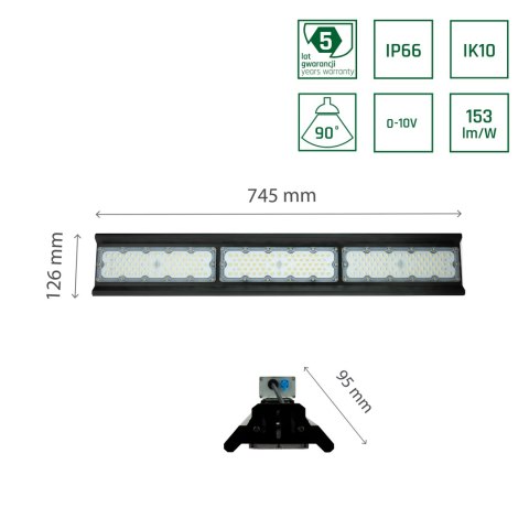 HALLS LINE HIGH BAY 150W BIAŁA NEUTRALNA IP66 CZARNY 5 lat GWARANCJI HALLS LINE HIGH BAY 150W BIAŁA NEUTRALNA IP66 CZARNY 5 lat GWARANCJI