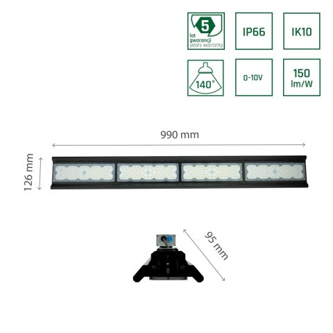 HALLS LINE HIGH BAY 200W BIAŁA NEUTRALNA IP66 CZARNY 5 lat GWARANCJI HALLS LINE HIGH BAY 200W BIAŁA NEUTRALNA IP66 CZARNY 5 lat GWARANCJI