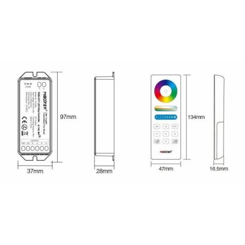 Kontroler LED RGB RF 15A 180W 12VDC/24VDC odbiornik + pilot dotykowy biały 2,4ghz Wireless fut043a_1 Kontroler LED RGB RF 15A 180W 12VDC/24VDC odbiornik + pilot dotykowy biały 2,4ghz Wireless fut043a_1
