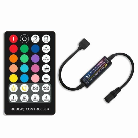 Kontroler LED RGB RF-M4 6A 5-24VDC 30W-144W wtyczkowy mini radiowy czarny Kontroler LED RGB RF-M4 6A 5-24VDC 30W-144W wtyczkowy mini radiowy czarny