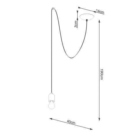 Lampa wisząca NESO LONG 1xE27 beton-czarna_wymiary Lampa wisząca NESO LONG 1xE27 beton-czarna_wymiary