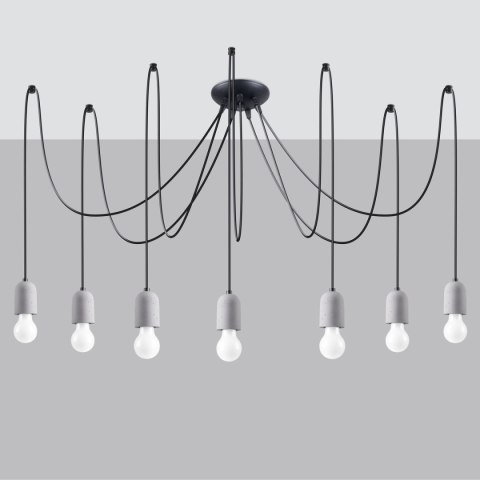Lampa wisząca NESO 7xE27 beton-czarna_1 Lampa wisząca NESO 7xE27 beton-czarna_1