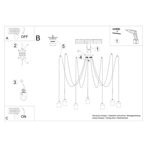 Lampa wisząca NESO 7xE27 beton-czarna_instrukcja Lampa wisząca NESO 7xE27 beton-czarna_instrukcja