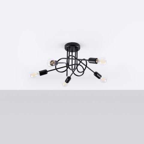 Lampa sufitowa LOOP 5xE27 czarna_1 Lampa sufitowa LOOP 5xE27 czarna_1