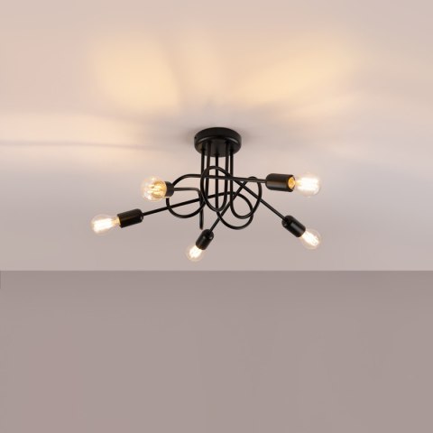 Lampa sufitowa LOOP 5xE27 czarna_2 Lampa sufitowa LOOP 5xE27 czarna_2