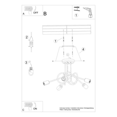 Lampa sufitowa LOOP 5xE27 czarna_instrukcja Lampa sufitowa LOOP 5xE27 czarna_instrukcja