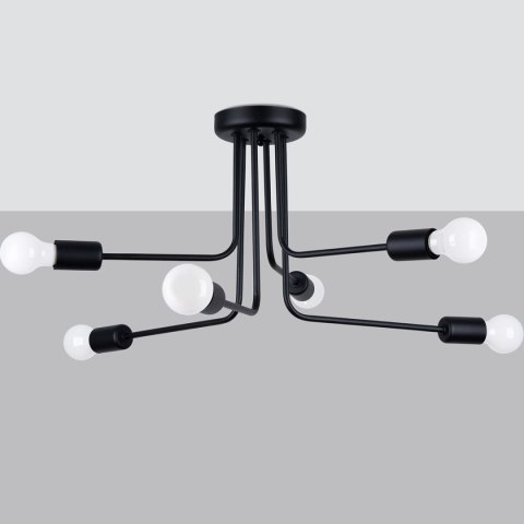 Lampa sufitowa NORAH 6xE27 czarna_1 Lampa sufitowa NORAH 6xE27 czarna_1