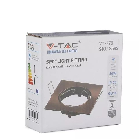 Oczko V-TAC GU10 Kwadrat Ruchome Miedź VT-779-SB 3 Lata Gwarancji Oczko V-TAC GU10 Kwadrat Ruchome Miedź VT-779-SB 3 Lata Gwarancji