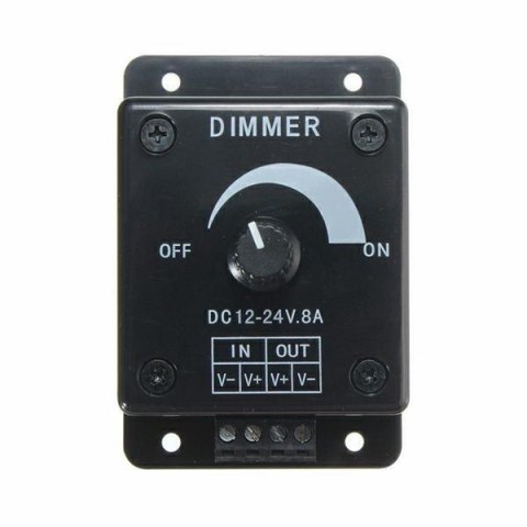 Ściemniacz LED 8A 96W 12VDC / 24VDC Manualny Czarny Ściemniacz LED 8A 96W 12VDC / 24VDC Manualny Czarny