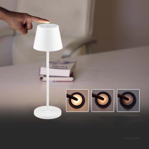 Lampka Biurkowa Nocna V-TAC 2W LED Ładowanie Ściemnianie IP54 Biała VT-7522 3000K 200lm Lampka Biurkowa Nocna V-TAC 2W LED Ładowanie Ściemnianie IP54 Biała VT-7522 3000K 200lm